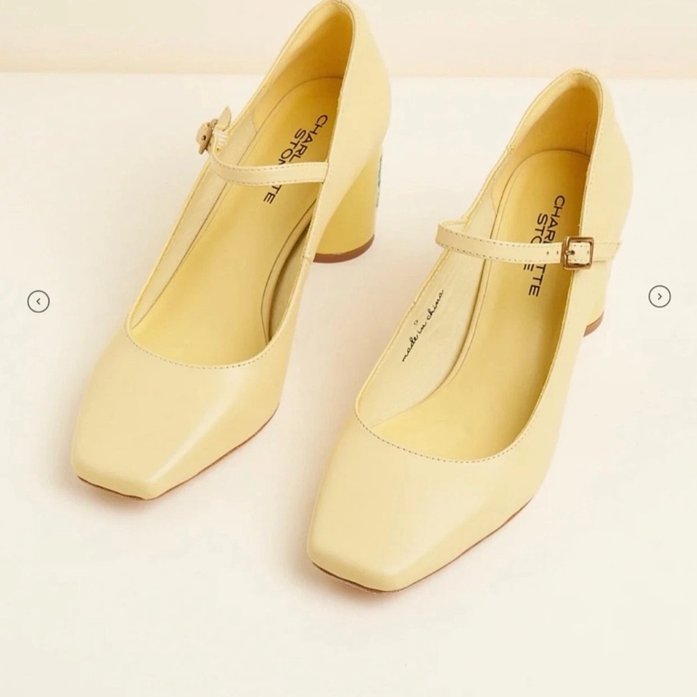 RARE CHARLOTTE STONE WINNIE HEEL - BUTTER - Picture 2 of 10